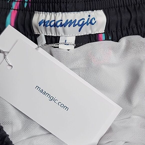 NWT maamgic Mens Swim Trunks Quick Dry Swim Shorts with Mesh Lining Size Large - Picture 3 of 5